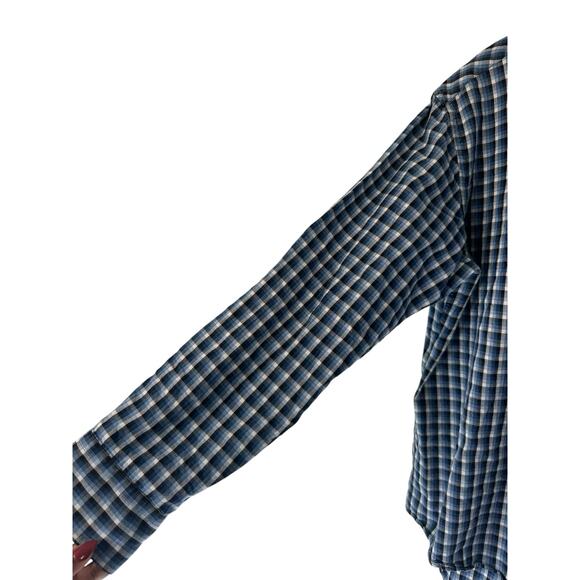 Billy Reid Men's Blue Black Plaid Casual Date Night Button Down Shirt Size Large - Picture 5 of 13